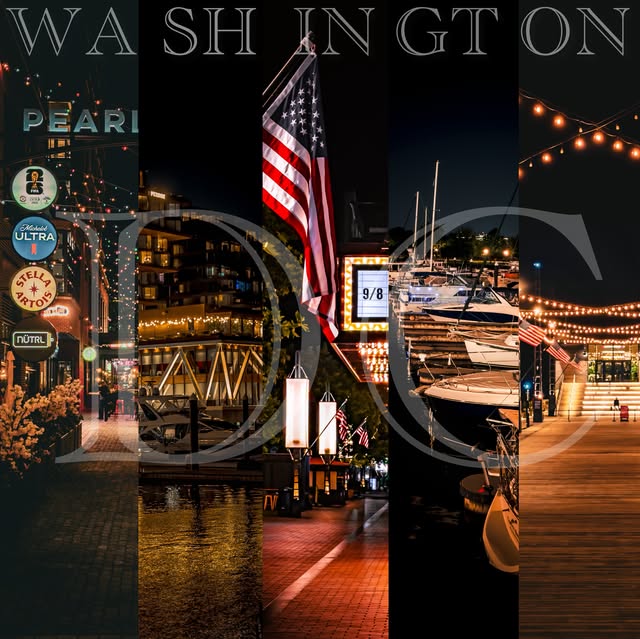 Washington waterfront at night