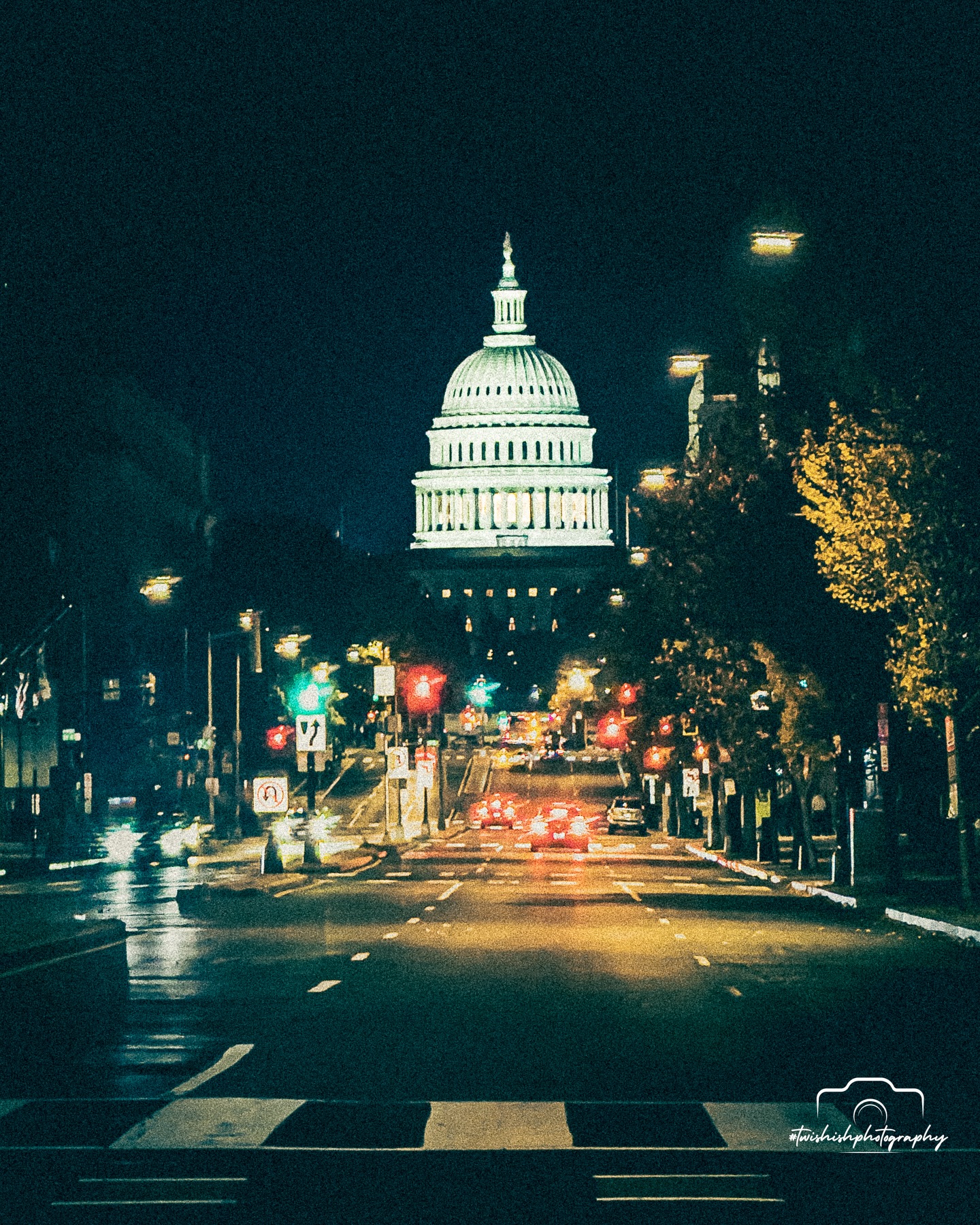 Washington D.C. streets at night